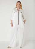 Plus Size Embroidered Linen Blend Pants