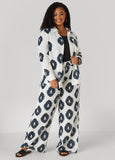 Plus Size Ikat Print Wide Leg Pants