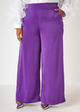 Satin High Rise Wide Leg Pants