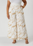 Printed Pull On Wide Leg Pants