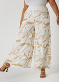 Printed Pull On Wide Leg Pants