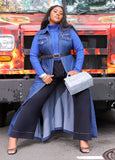 Plus Size Navy Blue Pants Wide Leg Plus Size Straight Leg Trousers
