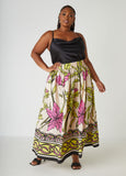 Floral Print Poplin Maxi Skirt