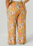 Abstract Print Wide Leg Pants