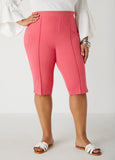 Plus Size Pintucked Crepe Shorts