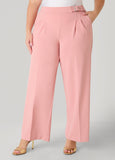 Belted Pleated Straight Leg Pants