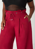 Belted Paperbag Wide Leg Pants