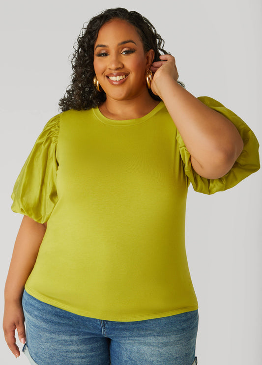 Plus Size Cotton Paneled Jersey Top
