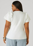 Ruffled Poplin Paneled Tee