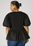Puff Sleeved Peplum Tee