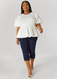 Puff Sleeved Peplum Tee