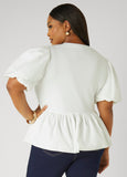 Puff Sleeved Peplum Tee