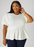 Puff Sleeved Peplum Tee