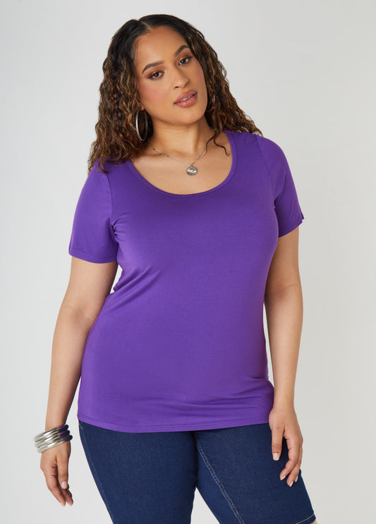 The Basic Scoop Neck Jersey Tee