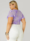 Floral Applique Mesh Bodysuit