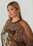 Embellished Leopard Jersey Tee