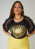 Plus Size Faith Mesh Paneled Graphic Tee