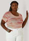 Plus Size Abstract Mesh Tee