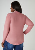 Faux Wrap Hacci Knit Top