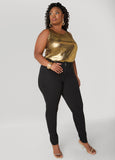 Plus Size Foiled Tank Plus Size Metallic Tank Top Plus Size Basic