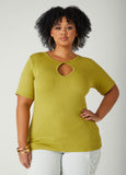 Twisted Keyhole Ribbed Top
