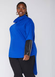 Faux Leather Paneled Hi Low Tunic