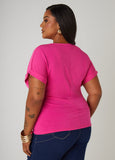 Tie Front Stretch Knit Top