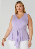 Tie Front Peplum Top