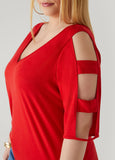 Cutout Sleeve Jersey Top