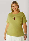 Plus Size Cutout Ribbed Top