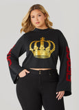 Plus Size Fierce Diva Graphic Crop Top