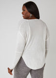 Slub Knit V Neck Top