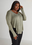 Slub Knit V Neck Top
