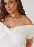 Twist Front Off The Shoulder Top