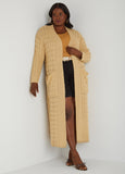 Pocketed Cable Knit Duster