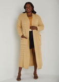 Pocketed Cable Knit Duster
