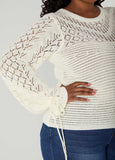 Drawstring Crochet Sweater
