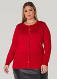 Plus Size Button Front Knit Cardigan