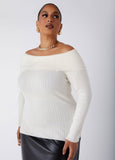 Off The Shoulder Ribbed Sweater