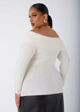 Off The Shoulder Ribbed Sweater