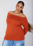 Off The Shoulder Ribbed Sweater
