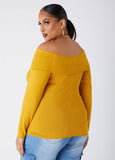 Off The Shoulder Ribbed Sweater