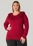 Plus Size Ruffled Sweater