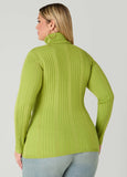 Ribbed Knit Turtleneck Sweater