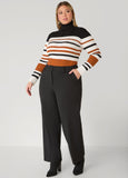 Striped Ribbed Turtleneck Sweater