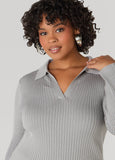 Ribbed V Neck Sweater