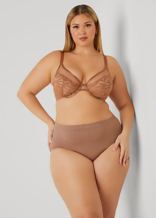 Plus Size Seamless Logo Briefs