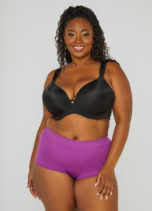 Plus Size Seamless Ribbed Boyshorts