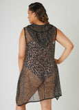 Open Knit Hooded Cover Up