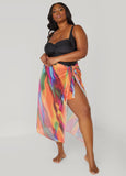 Plus Size Tie Dyed Stretch Mesh Sarong